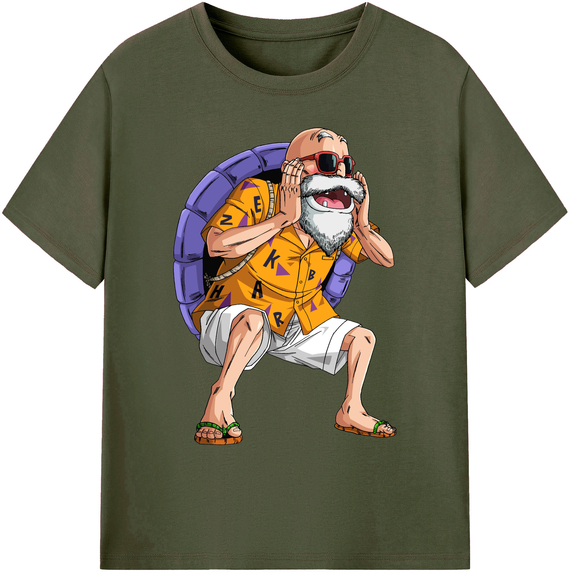 （画像用） ドラゴンボール 亀仙人（かめせんにん） DRAGON BALL Master Roshi Kame Sennin 綿100％ メンズ半袖Tシャツ｜肌触りやわらか＆通気性